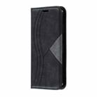 For iPhone XS Max Splicing Color Magnetic Hem Horizontal Flip Leather Case with Holder & Card Slots(Black) - 2