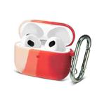 Four-color Rainbow Earphone Protective Case with Hook For AirPods 3(Pink + Light Red + Orange + Red) - 1