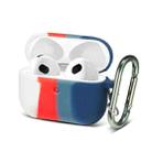 Four-color Rainbow Earphone Protective Case with Hook For AirPods 3(White + Red + Light Blue + Blue) - 1