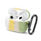 Four-color Rainbow Earphone Protective Case with Hook For AirPods 3(White + Yellow + Pink + Green) - 1