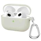Thicken Silicone Round Bottom Earphone Protective Case with Hook For AirPods 3(Beige) - 1