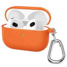 Thicken Silicone Round Bottom Earphone Protective Case with Hook For AirPods 3(Orange) - 1