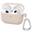 Thicken Silicone Round Bottom Earphone Protective Case with Hook For AirPods 3(Pink Silt) - 1