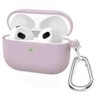 Thicken Silicone Round Bottom Earphone Protective Case with Hook For AirPods 3(Purple) - 1