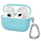 Thicken Silicone Round Bottom Earphone Protective Case with Hook For AirPods 3(Emerald Green) - 1