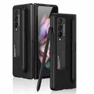 For Samsung Galaxy Z Fold3 5G GKK Ultra-thin PC + PU Phone Flip Case with Holder & Pen Slot(Black) - 1