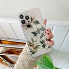 For iPhone 13 Pro Plating Transparent Double-sided Film IMD TPU Phone Case (Wedding Bouquet Leaves DX-57) - 1