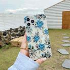 For iPhone 11 Pro Max Plating Transparent Double-sided Film IMD TPU Phone Case (Blue Rose DX-56) - 1