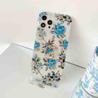 For iPhone 12 / 12 Pro Plating Transparent Double-sided Film IMD TPU Phone Case with Ring Holder(Blue Rose DX-56) - 1