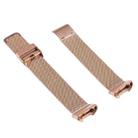 For Fitbit Charge 4 Double Insurance Buckle Milanese Watch Band(Rose Gold) - 1