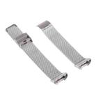 For Fitbit Charge 4 Double Insurance Buckle Milanese Watch Band(Silver) - 1