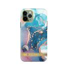 For iPhone 13 mini Dual-side Laminating IMD Plating Golden Circle Marble Pattern TPU Phone Case (Blue Gilt DX-61) - 1