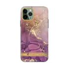For iPhone 12 / 12 Pro Dual-side Laminating IMD Plating Golden Circle Marble Pattern TPU Phone Case(Purple Gilt DX-63) - 1