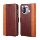 For Xiaomi Mi 11 Pro Ostrich Texture Horizontal Flip Leather Phone Case with Holder & Card Slots & Wallet(Brown) - 1