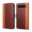 For Google Pixel 6 Ostrich Texture Horizontal Flip Leather Phone Case with Holder & Card Slots & Wallet(Brown) - 1