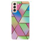For Samsung Galaxy S22+ 5G Marble Pattern Shockproof TPU Protective Case(Rhombus Gradient) - 1