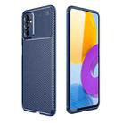 For Samsung Galaxy M52 5G Carbon Fiber Texture Shockproof TPU Phone Case(Blue) - 1