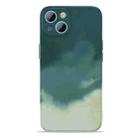 Watercolor TPU Shockproof Phone Case For iPhone 13 mini(Turquoise) - 1