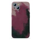 For iPhone 13 Watercolor TPU Shockproof Phone Case(Berry Color) - 1