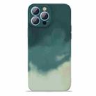 For iPhone 13 Pro Watercolor TPU Shockproof Phone Case (Turquoise) - 1