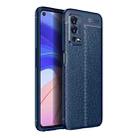 For OPPO A55 4G Litchi Texture TPU Shockproof Phone Case(Blue) - 1
