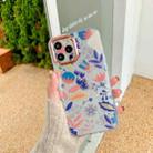 For iPhone 12 Precision Hole Dual-side Laminating IMD Plating Flowers Pattern TPU Phone Case(DX-71) - 1