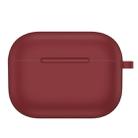 For AirPods Pro Thicken Silicone Round Bottom Earphone Protective Case(Wine Red) - 1