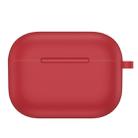 For AirPods Pro Thicken Silicone Round Bottom Earphone Protective Case(Red) - 1