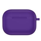For AirPods Pro Thicken Silicone Round Bottom Earphone Protective Case(Dark Purple) - 1
