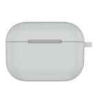 For AirPods Pro Thicken Silicone Round Bottom Earphone Protective Case(Light Grey) - 1