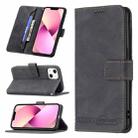 For iPhone 13 Magnetic Clasp RFID Blocking Anti-Theft Leather Case with Holder & Card Slots & Wallet(Black) - 1