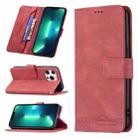 For iPhone 13 Pro Magnetic Clasp RFID Blocking Anti-Theft Leather Case with Holder & Card Slots & Wallet (Red) - 1