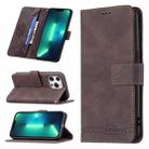 For iPhone 13 Pro Magnetic Clasp RFID Blocking Anti-Theft Leather Case with Holder & Card Slots & Wallet (Brown) - 1