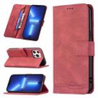 For iPhone 13 Pro Max Magnetic Clasp RFID Blocking Anti-Theft Leather Case with Holder & Card Slots & Wallet (Red) - 1