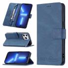 For iPhone 13 Pro Max Magnetic Clasp RFID Blocking Anti-Theft Leather Case with Holder & Card Slots & Wallet (Blue) - 1