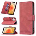 For iPhone 13 Magnetic Clasp RFID Blocking Anti-Theft Leather Case with Holder & Card Slots & Wallet For iPhone 12 mini(Red) - 1
