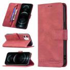 For iPhone 12 / 12 Pro Magnetic Clasp RFID Blocking Anti-Theft Leather Case with Holder & Card Slots & Wallet(Red) - 1