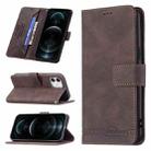 For iPhone 12 / 12 Pro Magnetic Clasp RFID Blocking Anti-Theft Leather Case with Holder & Card Slots & Wallet(Brown) - 1