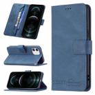 For iPhone 12 / 12 Pro Magnetic Clasp RFID Blocking Anti-Theft Leather Case with Holder & Card Slots & Wallet(Blue) - 1