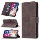 For iPhone X / XS Magnetic Clasp RFID Blocking Anti-Theft Leather Case with Holder & Card Slots & Wallet(Brown) - 1