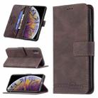 For iPhone XS Max Magnetic Clasp RFID Blocking Anti-Theft Leather Case with Holder & Card Slots & Wallet(Brown) - 1