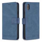 For iPhone XS Max Magnetic Clasp RFID Blocking Anti-Theft Leather Case with Holder & Card Slots & Wallet(Blue) - 2