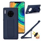 For Huawei Mate 30 Shockproof PC + TPU Protective Case with Wristband & Holder(Navy Blue) - 1