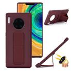 For Huawei Mate 30 Shockproof PC + TPU Protective Case with Wristband & Holder(Brown) - 1