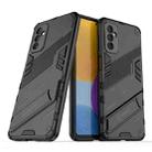For Samsung Galaxy M52 5G Punk Armor 2 in 1 PC + TPU Shockproof Phone Case with Invisible Holder(Black) - 1