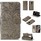 For Nokia 7.2 Lace Flower Horizontal Flip Leather Case with Holder & Card Slots & Wallet & Photo Frame(Grey) - 1