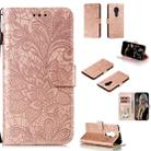 For Nokia 7.2 Lace Flower Horizontal Flip Leather Case with Holder & Card Slots & Wallet & Photo Frame(Rose Gold) - 1