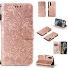 For Xiaomi Mi 9 Pro Lace Flower Horizontal Flip Leather Case with Holder & Card Slots & Wallet & Photo Frame(Rose Gold) - 1
