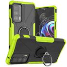 For Motorola Edge 20 Pro Armor Bear Shockproof PC + TPU Phone Protective Case with Ring Holder(Green) - 1