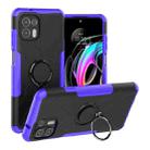 For Motorola Moto Edge 20 Lite Armor Bear Shockproof PC + TPU Phone Protective Case with Ring Holder(Purple) - 1